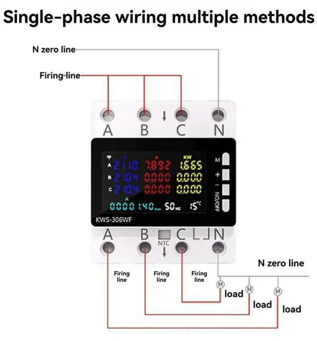 Alt view image 6 of 6 - 2X KWS-306WF Power Meter Voltage Protector Switch Current & Voltage Monitor, Relay, Circuit Breaker