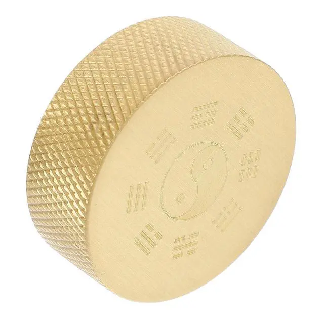 Alt view image 4 of 6 - Solid Copper Paperweight Chinese Calligraphy Training Weight Smooth Round Edges Desktop Decoration Study Room Office Table Decor
