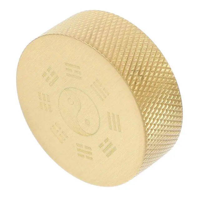 Alt view image 6 of 6 - Solid Copper Paperweight Chinese Calligraphy Training Weight Smooth Round Edges Desktop Decoration Study Room Office Table Decor
