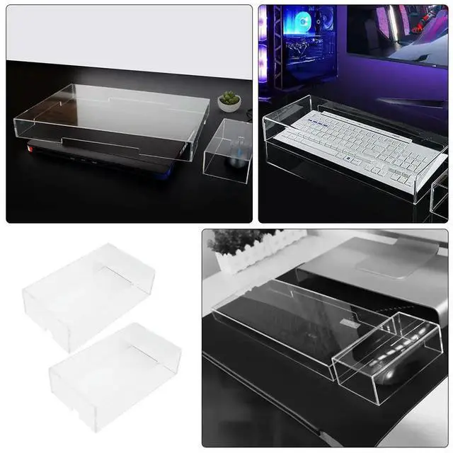Alt view image 5 of 6 - 2Pcs Transparent Acrylic Mouse Cover Scratch Resistant Durable Protective Case for Laptop Office Use Mouse