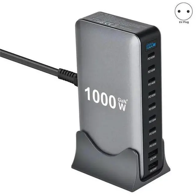 Alt view image 6 of 6 - 1000W Gan Desktop Fast PD3.1 USB Type C 10-Port Fast Charging Station Adapter For Mobile & Tablets