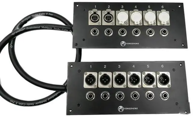 Alt view image 4 of 6 - 6-Way Xlr Male And Female Junction Box, Dedicated Through Wall Sound Box For Recording Room