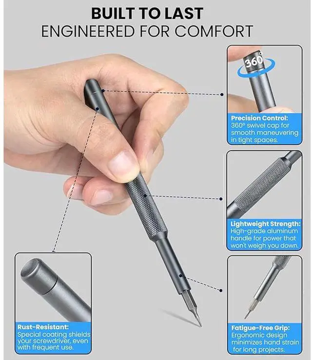 Alt view image 13 of 14 - 25-IN-1 Precision Small Screwdriver Set, Professional Mini Bit Tool Set for Glasses, Watch, Ring Doorbell, ElectronicComputerhigh-strength steel Screw DriverMagneticGift for Mens