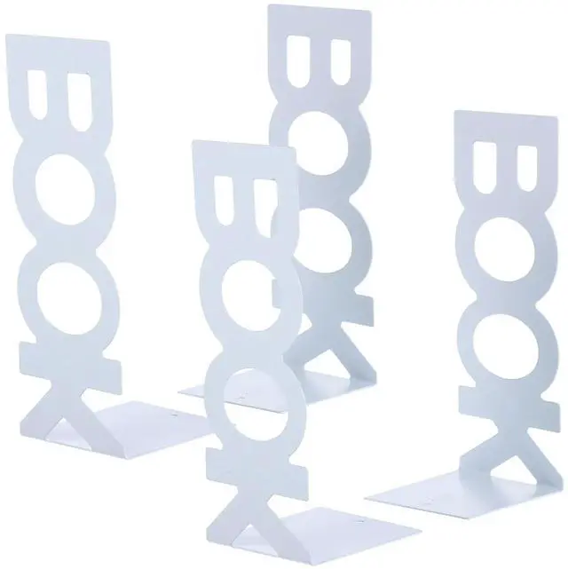 Alt view image 5 of 6 - 4Pcs Stylish l Bookends Heavy Duty Book Stopper with Anti Slip Pads for Shelves Books Upright Organization Decorative Book