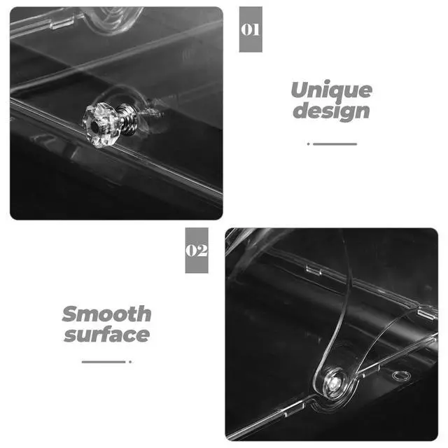 Alt view image 5 of 6 - Clear Flip Cover Key Box Jewelry Organizer Desktop Decorative Holder for Small Items Living Room Entryway Organization