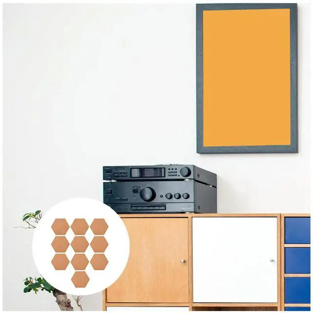 Alt view image 4 of 6 - 10Pcs Eco-Friendly Natural Cork Message Board Set Hexagon Photo Wall Bulletin Board for Coffee Shop Meeting Room School Office