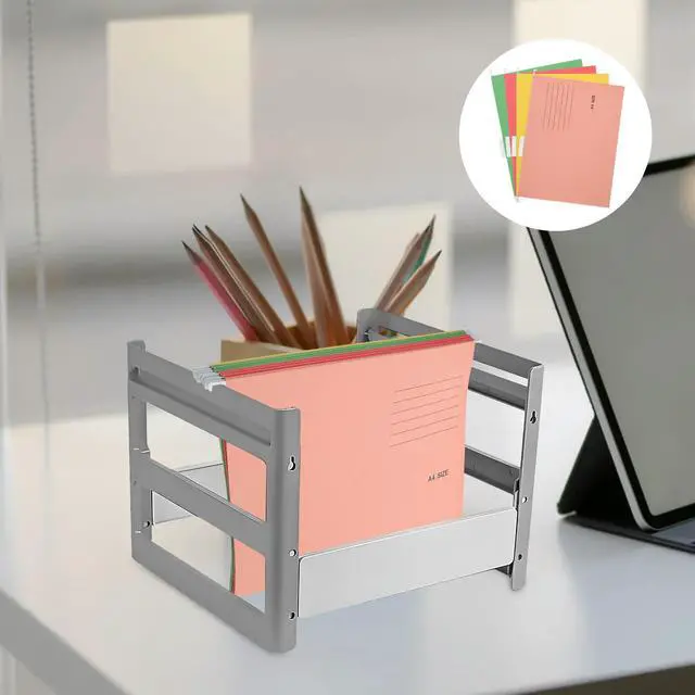 Alt view image 4 of 6 - 8Pcs Hanging File Holders Paper Suspension Folders for Office Home Document Organizer A4 Filing Cabinet with