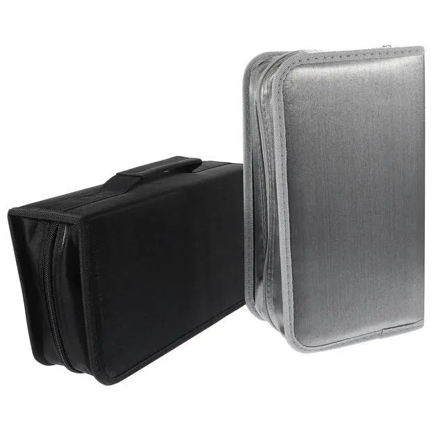 Alt view image 4 of 6 - 2Pcs Dvd Bag Cd Holder Case Disc Organizer Zipper Cd Pouch for Movies Gamers Djs Slim Dvd Cases