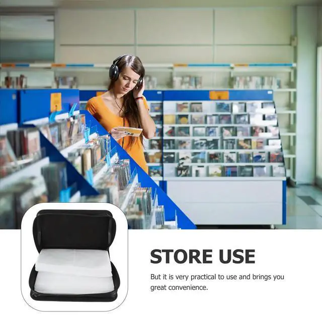 Alt view image 6 of 6 - 2Pcs Dvd Bag Cd Holder Case Disc Organizer Zipper Cd Pouch for Movies Gamers Djs Slim Dvd Cases