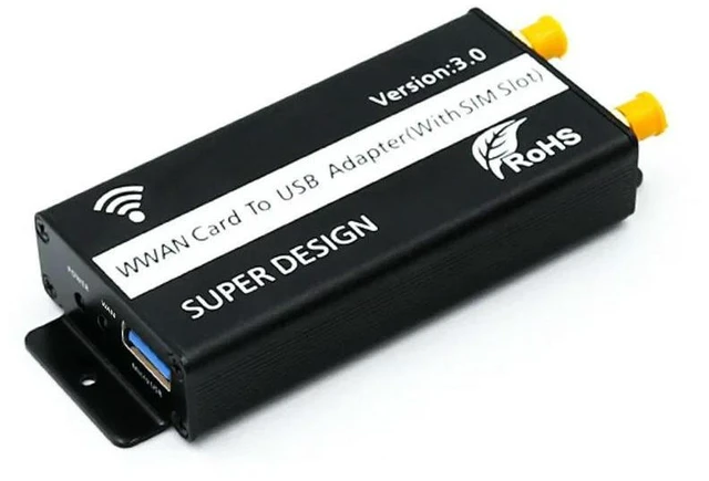 Alt view image 6 of 6 - M.2 to USB 3.0 Adapter Antenna B Key NGFF Card Converter with SIM Card Slot for Micro SIM NANO SIM 3G 4G 5G Module
