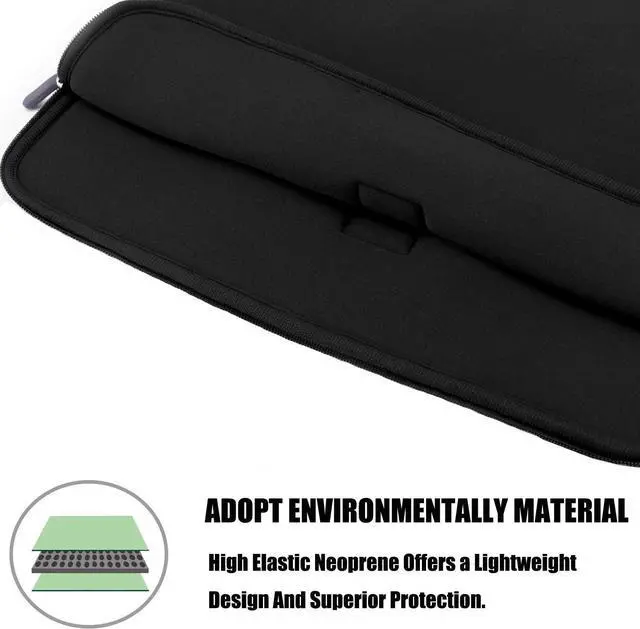 Alt view image 10 of 12 - 15.6 Inch Laptop Sleeve with Extra Pockets - Protective Case for 15-15.6 inch HP, Dell, Acer Laptops