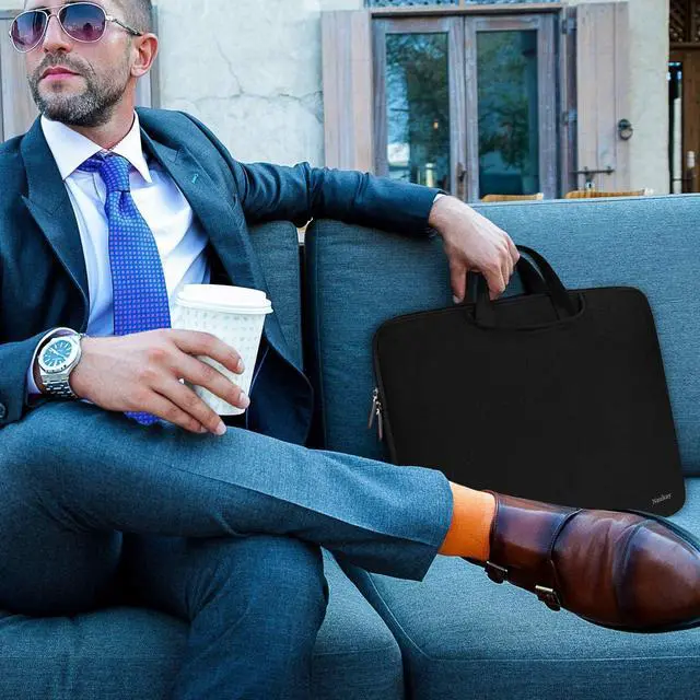 Alt view image 11 of 12 - 15.6 Inch Laptop Sleeve with Extra Pockets - Protective Case for 15-15.6 inch HP, Dell, Acer Laptops