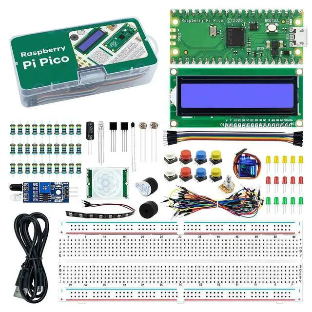 Alt view image 5 of 8 - For Raspberry Pi Pico RP2040 Basic Starter Kit LCD1602 Display Module Breadboard for Raspberry Pi Beginners & Software Engineer