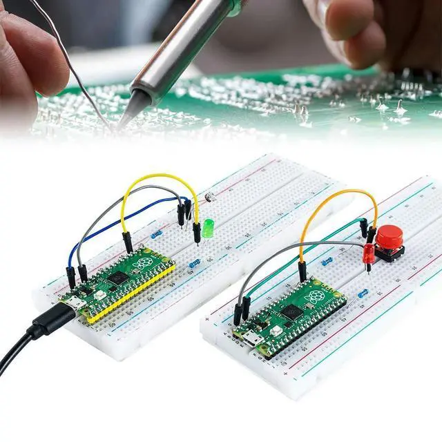 Alt view image 7 of 8 - For Raspberry Pi Pico RP2040 Basic Starter Kit LCD1602 Display Module Breadboard for Raspberry Pi Beginners & Software Engineer