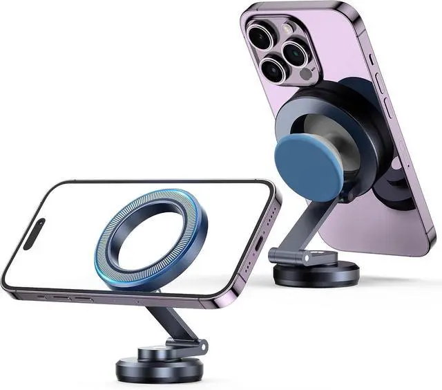 Alt view image 6 of 6 - APPS2Car Fits MagSafe Car Mount, Foldable Metal Magnetic Car Phone Mount, Stick On Cell Phone Holder for Car Dash Dashboard MagSafe Accessories for iPhone 15 14 13 12 Pro Max Plus Mini MagSafe Case