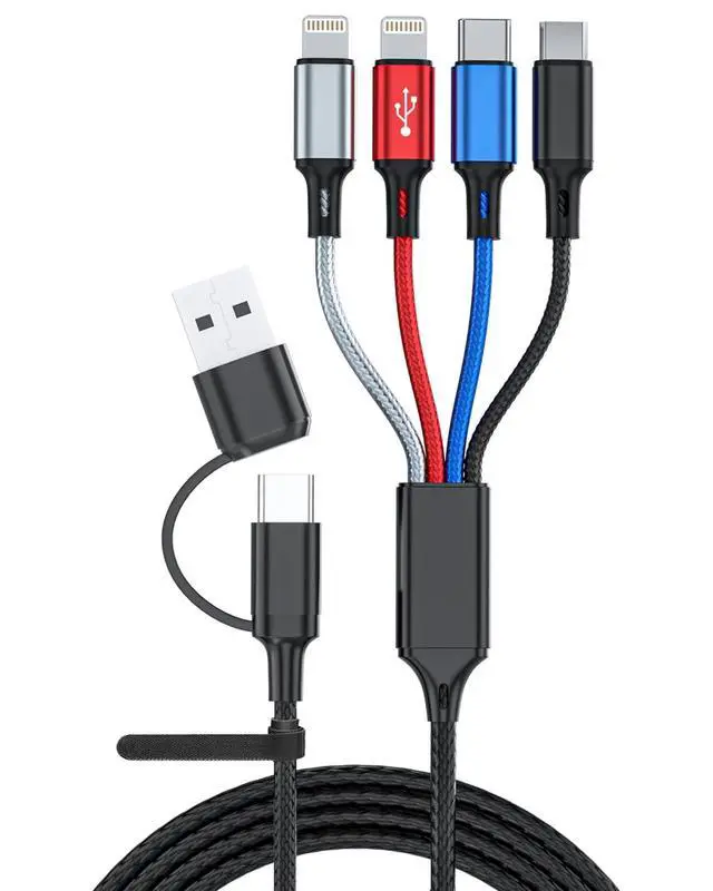 Alt view image 8 of 14 - seynli 6-in-1 Multi Charging Cable 6ft, Charging Cables for Multiple Devices, Compatible with iPhone, USB-C, Micro USB - Multi End Charging Cable Supports 2.4A Fast Charging