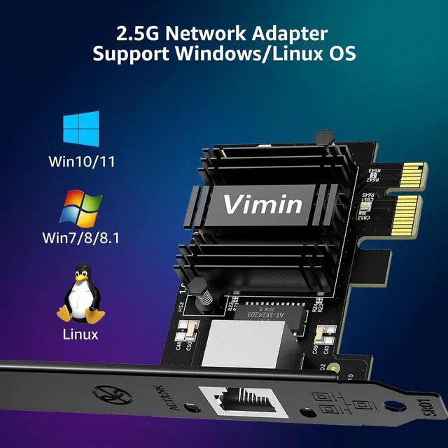 Alt view image 12 of 12 - 2.5G Base-T PCIe Network Card with Realtek RTL8125B - Transform PCIe Slot into 2.5G Ethernet Port, 2500/1000/100Mbps PCI Express Gigabit Ethernet Card Supports Windows 11/10/8.1/8/7 & Linux OS