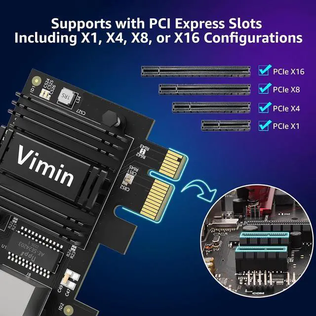 Alt view image 9 of 12 - 2.5G Base-T PCIe Network Card with Realtek RTL8125B - Transform PCIe Slot into 2.5G Ethernet Port, 2500/1000/100Mbps PCI Express Gigabit Ethernet Card Supports Windows 11/10/8.1/8/7 & Linux OS
