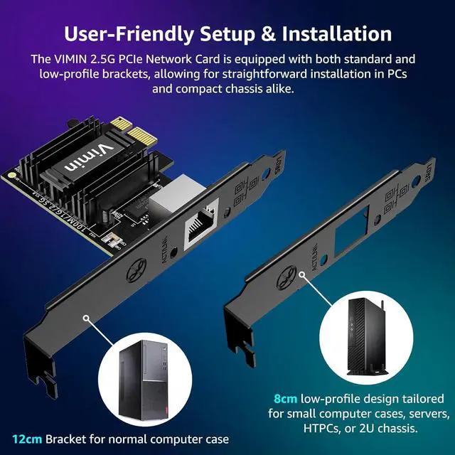 Alt view image 11 of 12 - 2.5G Base-T PCIe Network Card with Realtek RTL8125B - Transform PCIe Slot into 2.5G Ethernet Port, 2500/1000/100Mbps PCI Express Gigabit Ethernet Card Supports Windows 11/10/8.1/8/7 & Linux OS