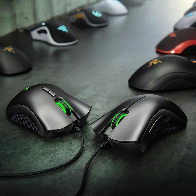 Alt view image 14 of 14 - DeathAdder Essential Gaming Mouse: 6400 DPI Optical Sensor - 5 Programmable Buttons - Mechanical Switches - Rubber Side Grips - Classic Black