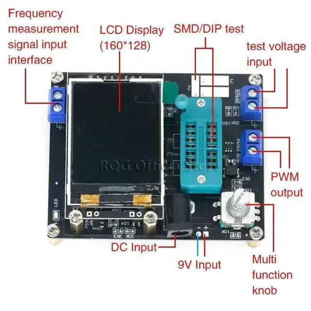 Alt view image 4 of 6 - Version GM328A Transistor Tester Diode Capacitance ESR Voltage Frequency Meter PWM Square Wave Signal Generator Soldering