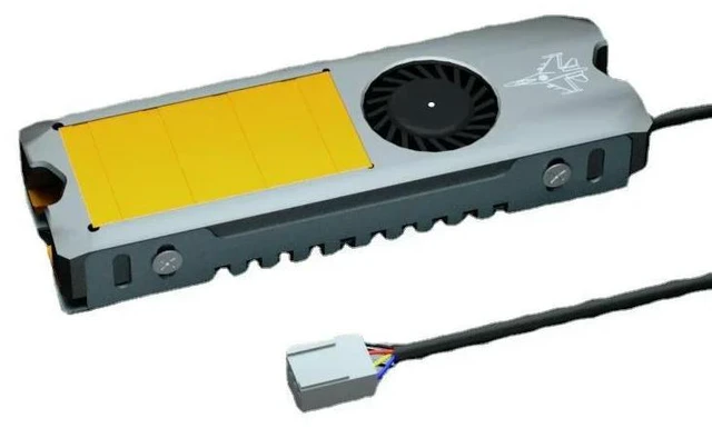Alt view image 5 of 6 - M.2 2280 NVMe SSD Active Cooler 4Pin PWM Fan Aluminum Heatsink Temp Control Radiator