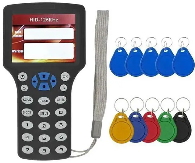 Alt view image 7 of 12 - 10 Frequency RFID NFC Card Reader Writer Duplicator+5XCUID/UID Keychain 125K 13.56Mhz RFID Copier Key Replicator
