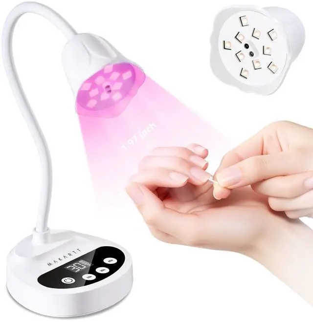 Alt view image 8 of 14 - UV LED Nail Lamp: Portable Cordless 50 mW/cm² Flash Cure Nail Lamp for Gel X & Press-On Nails, Rechargeable USB Gooseneck Nail Dryer with Auto Sensor & 4 Timers for Gel Polish Travel Manicure