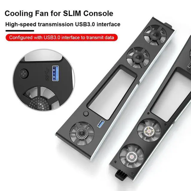 Alt view image 5 of 6 - Gaming Cooler Fan Efficient Cooling System With LED Light Noise Reduction For PS5 Slim Cooling Fan And Digital Console