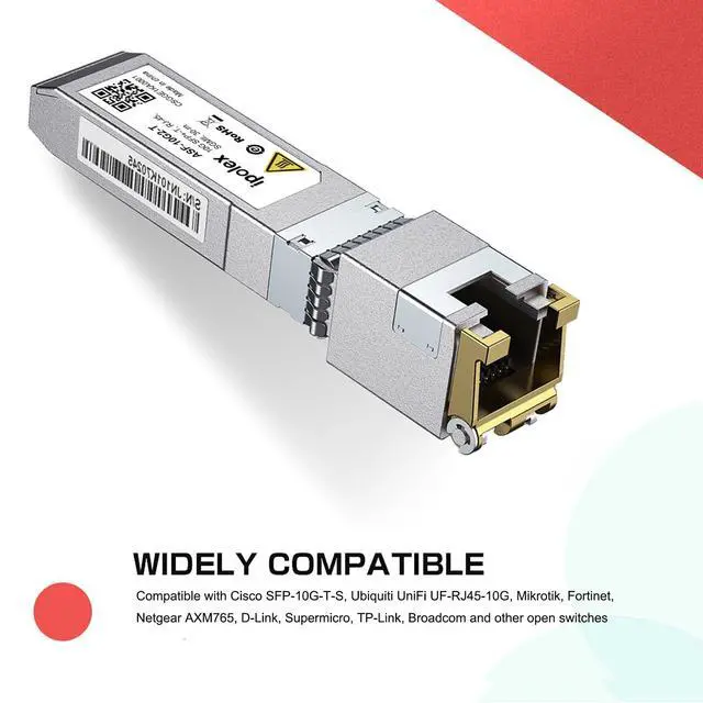 Alt view image 8 of 12 - SFP+ to RJ45 10Gb Module, Support 1G/2.5G/5G/10GBase-T RJ45 SFP+ Module, Compatible for Cisco SFP-10G-T, Ubiquiti UACC-CM-RJ45-MG, Mikrotik, Netgear, TP-Link, D-Link and More, up to 30 Meters