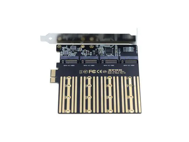 Alt view image 8 of 14 - M.2 SSD to PCI-E X1 Adapter 4 SATA SSD to PCIe 3.0/4.0 Expansion Card Adapter ASM1064 Chipset with 12cm PCI-E Bracket
