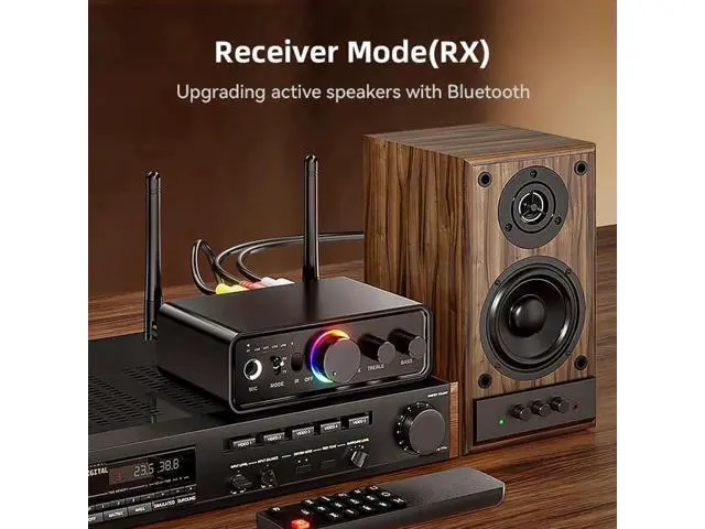 Alt view image 11 of 14 - Bluetooth 5.3 Audio Receiver Transmitter for Home Stereo TV, HiFi Wireless Bluetooth Low Latency Audio Adapter, Supports USB, RCA, 3.5mm AUX, DAC, Coaxial, Optical Input/Output