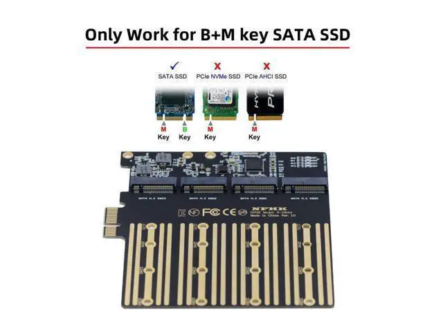 Alt view image 11 of 14 - M.2 SSD to PCI-E X1 Adapter 4 SATA SSD to PCIe 3.0/4.0 Expansion Card Adapter ASM1064 Chipset with 12cm PCI-E Bracket