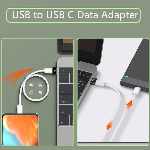 Alt view image 9 of 12 - USB to USB C Adapter 6A Type C Female to USB3.0 A Charger Cable Adapter Converter for Fast Charging & Data-3Pack