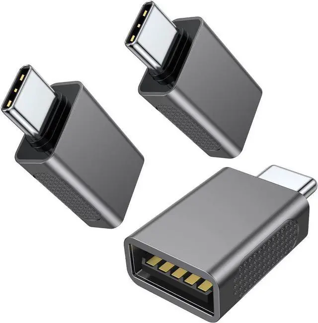 Alt view image 8 of 14 - 10Gbps USB C to USB 3.1 Adapter (3 Pack) USB Type C Male to USB A Female Thunderbolt 4/3 to USB Converter for iPhone 15 MacBook iMac iPad and More Type C Devices - Space Gray
