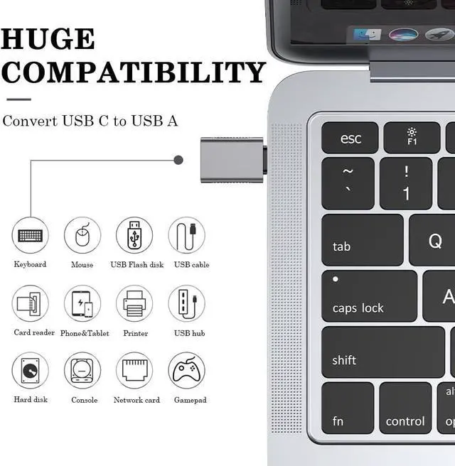 Alt view image 11 of 14 - 10Gbps USB C to USB 3.1 Adapter (3 Pack) USB Type C Male to USB A Female Thunderbolt 4/3 to USB Converter for iPhone 15 MacBook iMac iPad and More Type C Devices - Space Gray