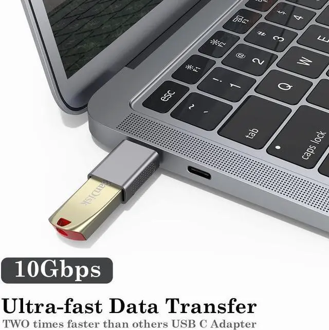 Alt view image 10 of 14 - 10Gbps USB C to USB 3.1 Adapter (3 Pack) USB Type C Male to USB A Female Thunderbolt 4/3 to USB Converter for iPhone 15 MacBook iMac iPad and More Type C Devices - Space Gray