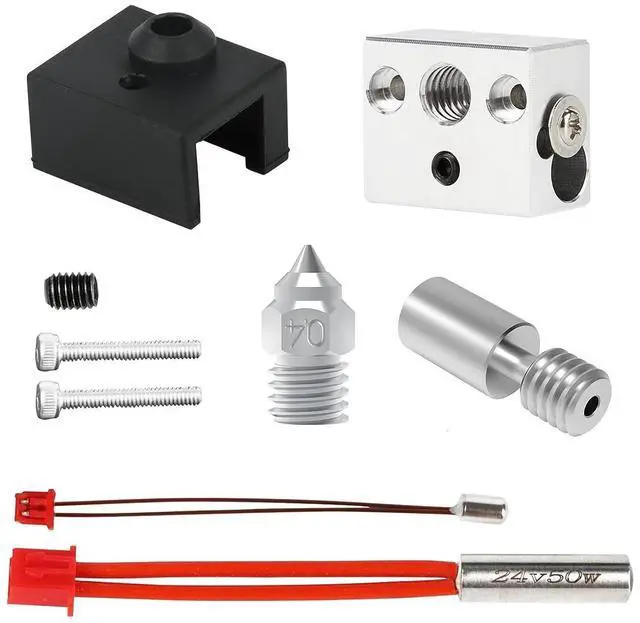 Alt view image 8 of 14 - IdeaFormer Sprite Extruder Heater Block Upgrade High Temperature 300 Kit T4C Titanium Alloy All Metal Heatbreak Nickel Copper Plated Nozzle for Ender 3 S1 S1 Pro CR-10 Smart Pro