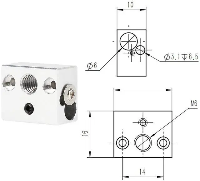 Alt view image 12 of 14 - IdeaFormer Sprite Extruder Heater Block Upgrade High Temperature 300 Kit T4C Titanium Alloy All Metal Heatbreak Nickel Copper Plated Nozzle for Ender 3 S1 S1 Pro CR-10 Smart Pro