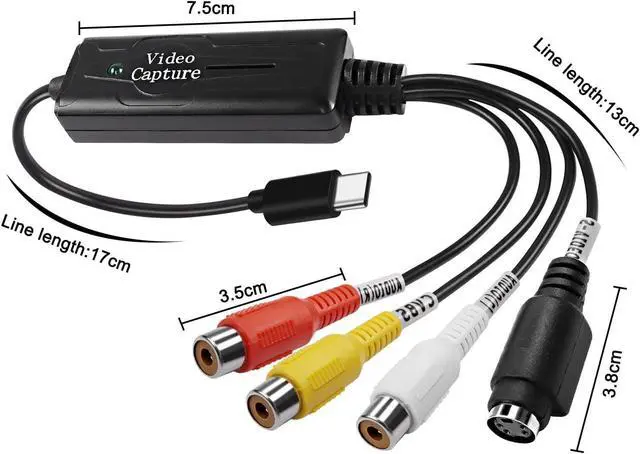 Alt view image 10 of 14 - RCA AV to USB C Converter Video Capture Card Adapter 1 Channel AV NTSC PAL Video S Video/Composite to USB Converter Video Audio RCA for Mobile Phone/PC