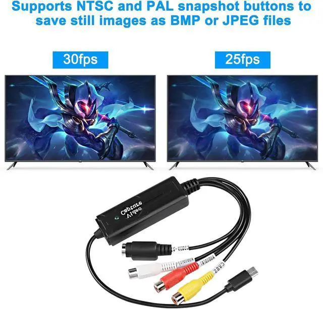 Alt view image 11 of 14 - RCA AV to USB C Converter Video Capture Card Adapter 1 Channel AV NTSC PAL Video S Video/Composite to USB Converter Video Audio RCA for Mobile Phone/PC