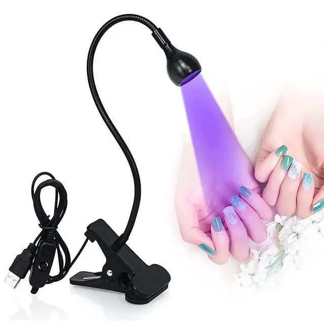 Alt view image 7 of 12 - Mini UV Lamp for Gel Nails, LED Curing Lamp with Flexible Gooseneck & Clamp 3W Portable Small Manicure UV Light Nail Dryer for Resin Curing Nail Art