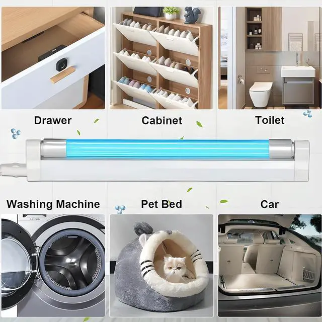 Alt view image 12 of 14 - 6W UV Light Ozone Free,253.7nm Sanitizer Lamp with Cord and Plug, UVC Lamp for Shoes/Closet/Cabinet/Bathroom 110V CTUV-6 Perfect Father's Day Gifts