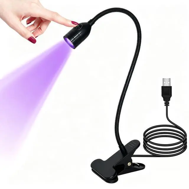 Alt view image 8 of 14 - UV Nail Light LED Flash Cure Lamp,with Gooseneck and Clamp, for Gel Nails