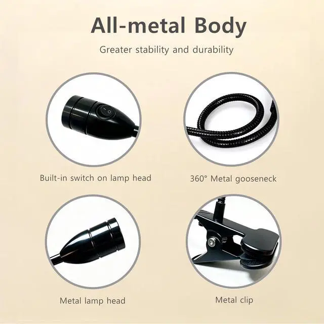 Alt view image 10 of 14 - UV Nail Light LED Flash Cure Lamp,with Gooseneck and Clamp, for Gel Nails