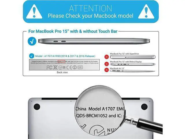 Alt view image 11 of 14 - Compatible with MacBook Pro 15 Inch Case 2019 2018 2017 2016 A1990 A1707, Hard Shell Case with Keyboard Cover & Type C Adapter for Mac Pro 15 Touch Bar Light Blue