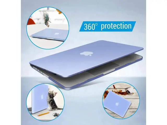 Alt view image 12 of 14 - Compatible with MacBook Pro 15 Inch Case 2019 2018 2017 2016 A1990 A1707, Hard Shell Case with Keyboard Cover & Type C Adapter for Mac Pro 15 Touch Bar Light Blue