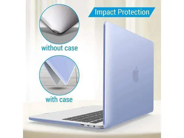Alt view image 10 of 14 - Compatible with MacBook Pro 15 Inch Case 2019 2018 2017 2016 A1990 A1707, Hard Shell Case with Keyboard Cover & Type C Adapter for Mac Pro 15 Touch Bar Light Blue