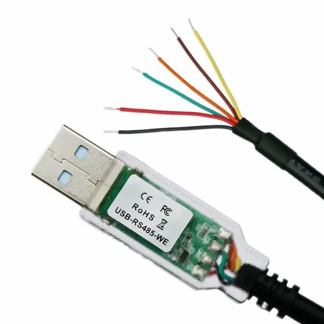 Alt view image 8 of 14 - FTDI USB-RS485-WE-1800-BT Cable USB to RS485 UART Serial Adapter Converter Cable USB-RS485-WE Cable 1.8M 6 Way Wire End