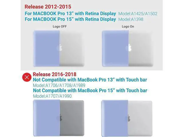 Alt view image 14 of 14 - Compatible with MacBook Pro 15 Inch Case 2019 2018 2017 2016 A1990 A1707, Hard Shell Case with Keyboard Cover & Type C Adapter for Mac Pro 15 Touch Bar Light Blue